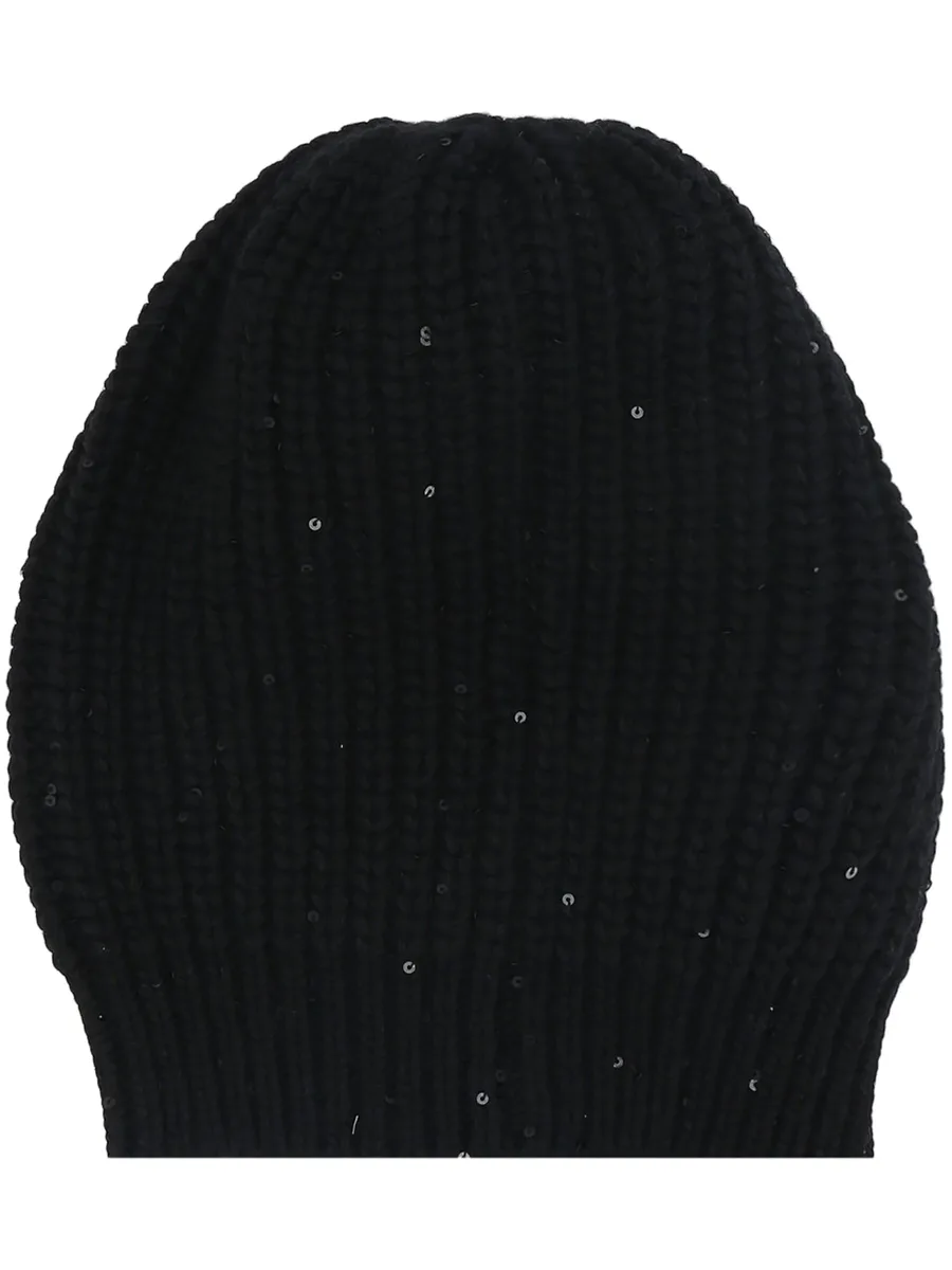 sequined rib knit beanie 2