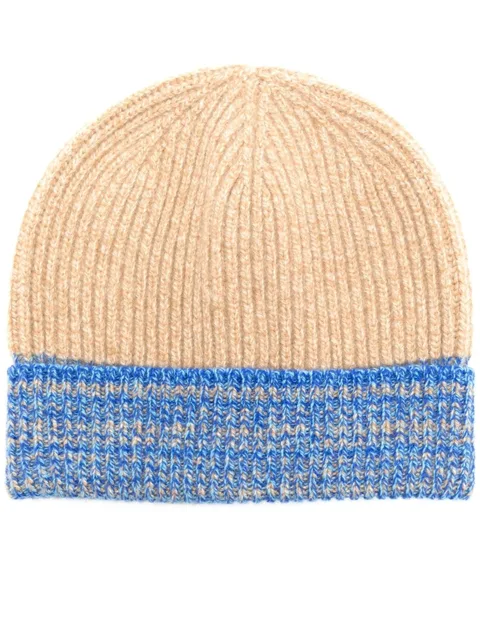 two-tone ribbed beanie