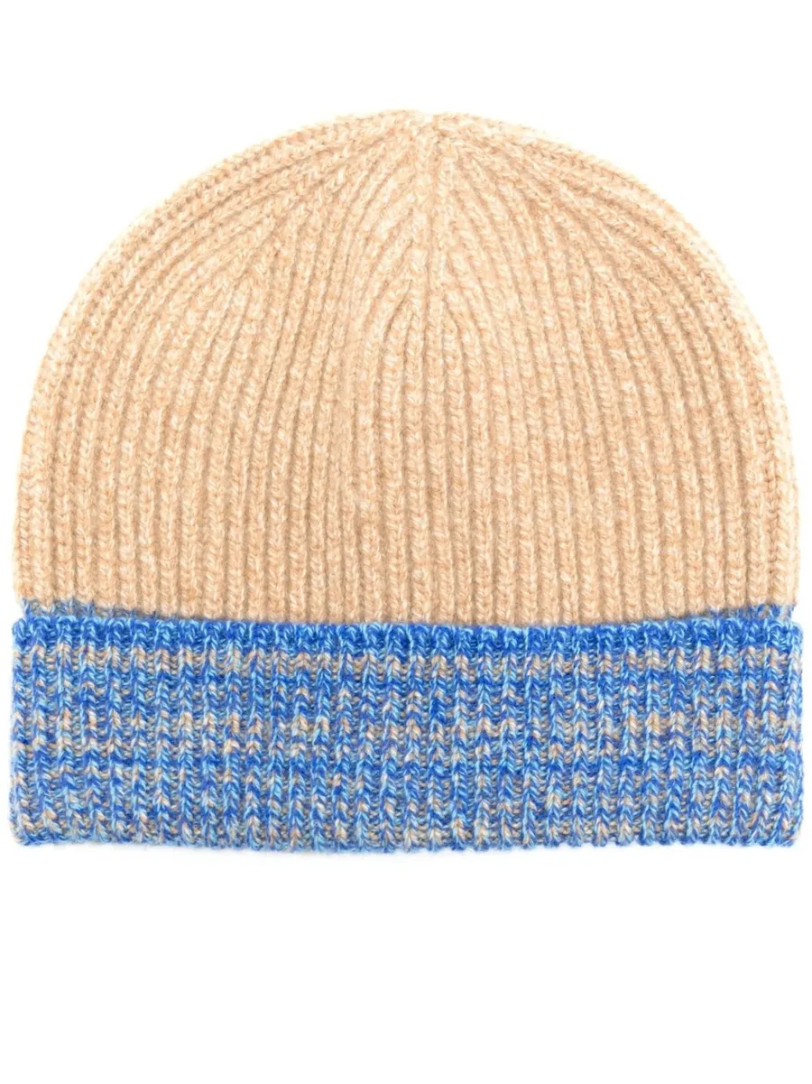 two-tone ribbed beanie 2