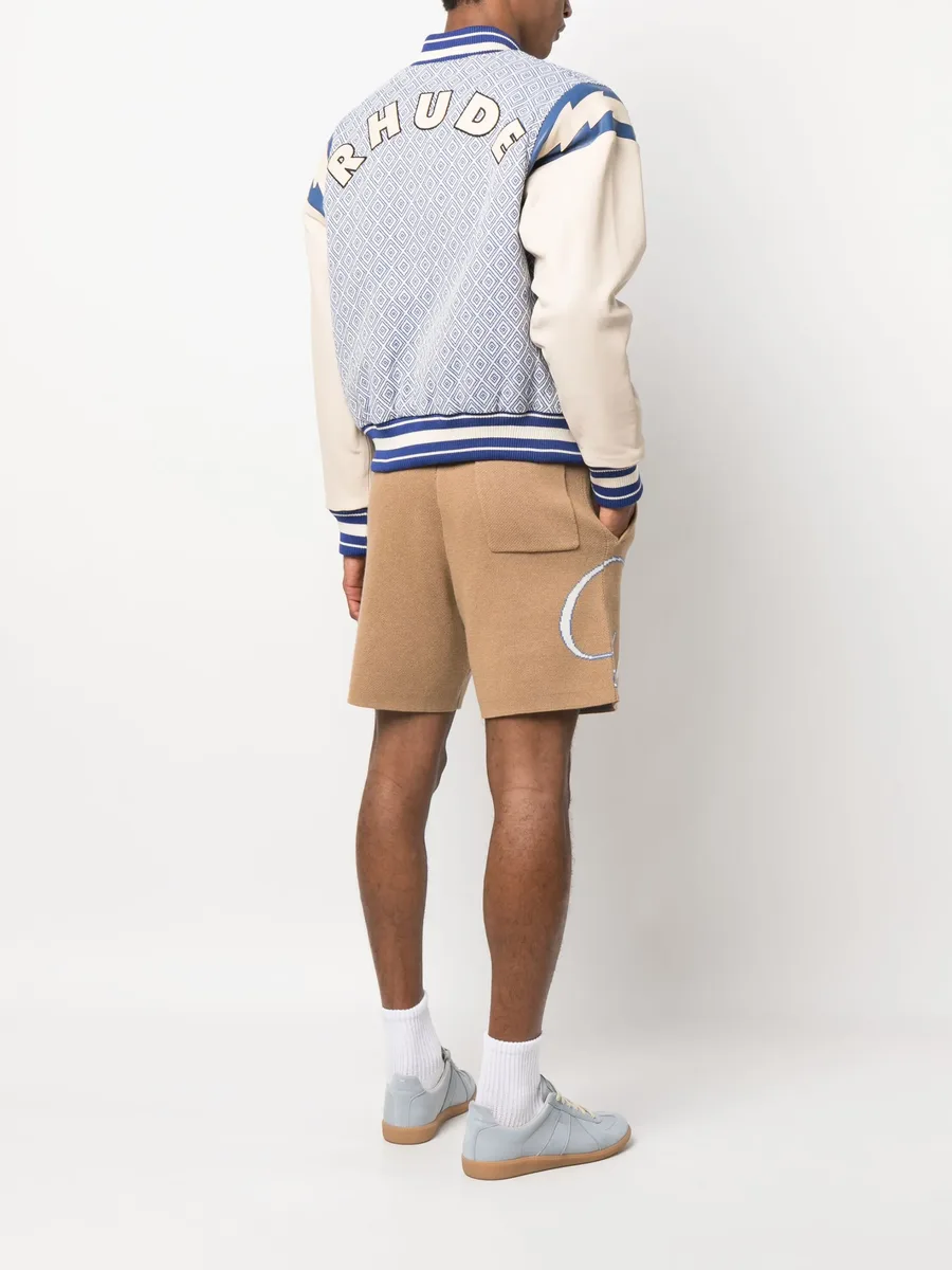 diamond-jacquard baseball jacket 4