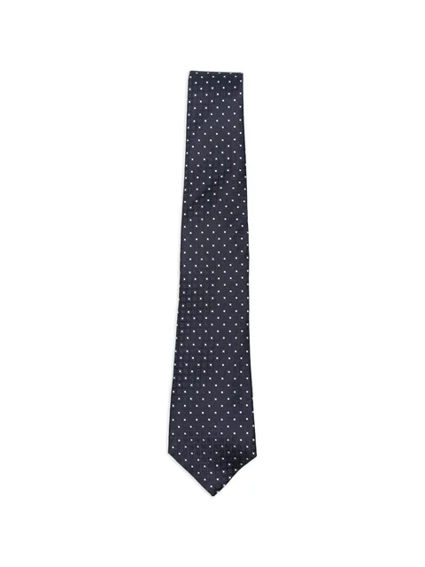 geometric-pattern silk tie