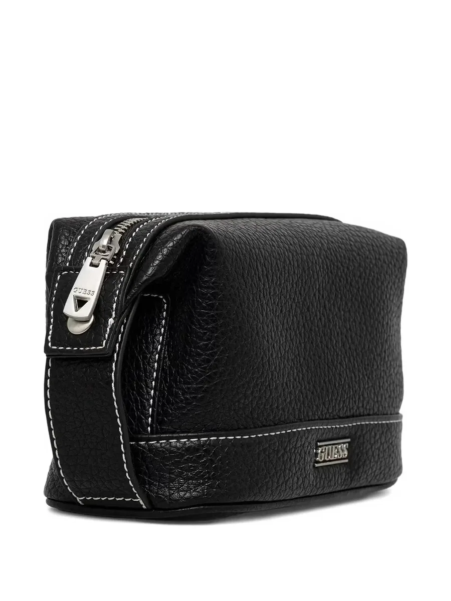 logo-plaque pebbled wash bag 5