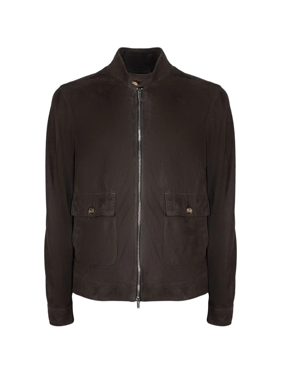 Plutone high-collar suede jacket 2