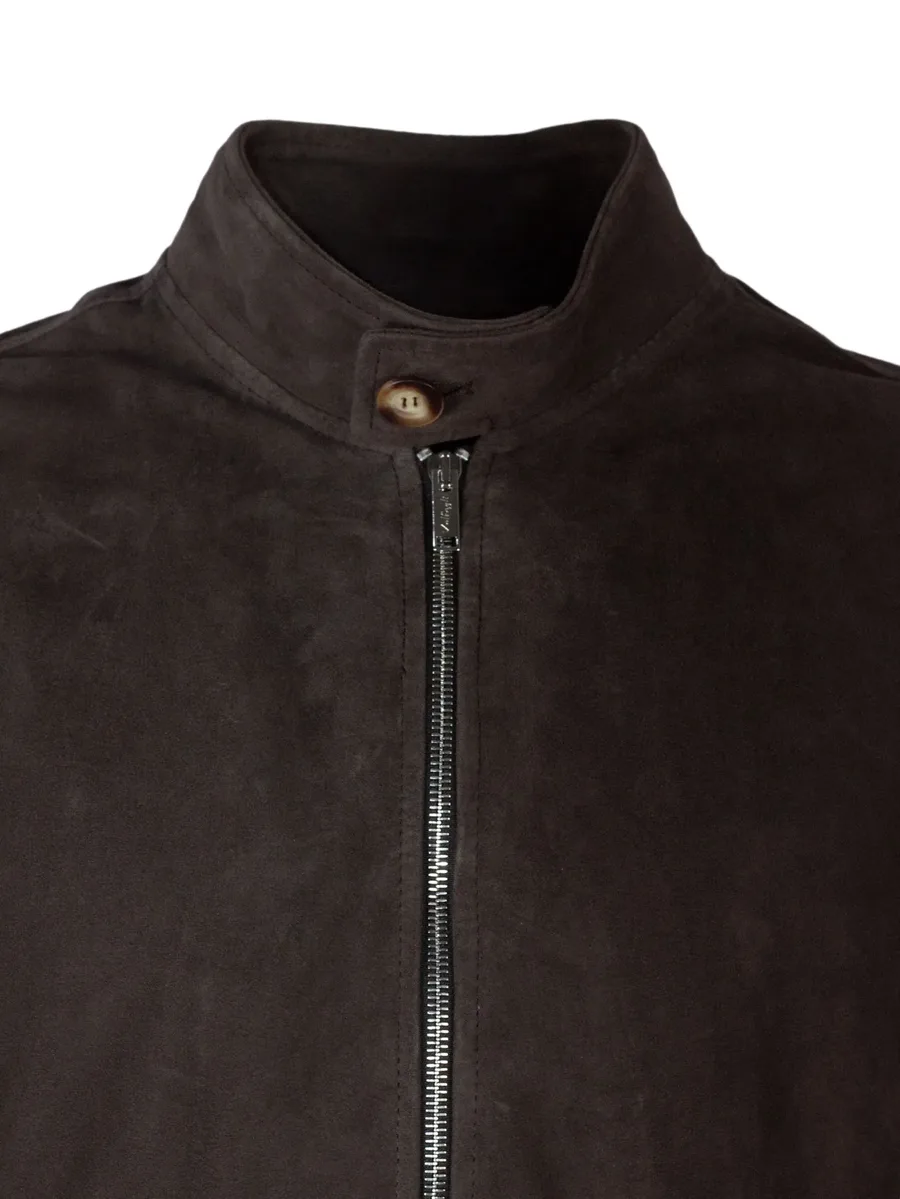 Plutone high-collar suede jacket 7
