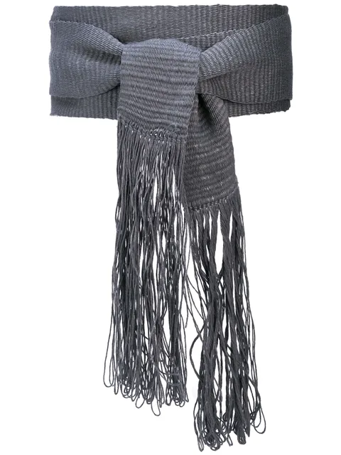 fringed wrap-style belt