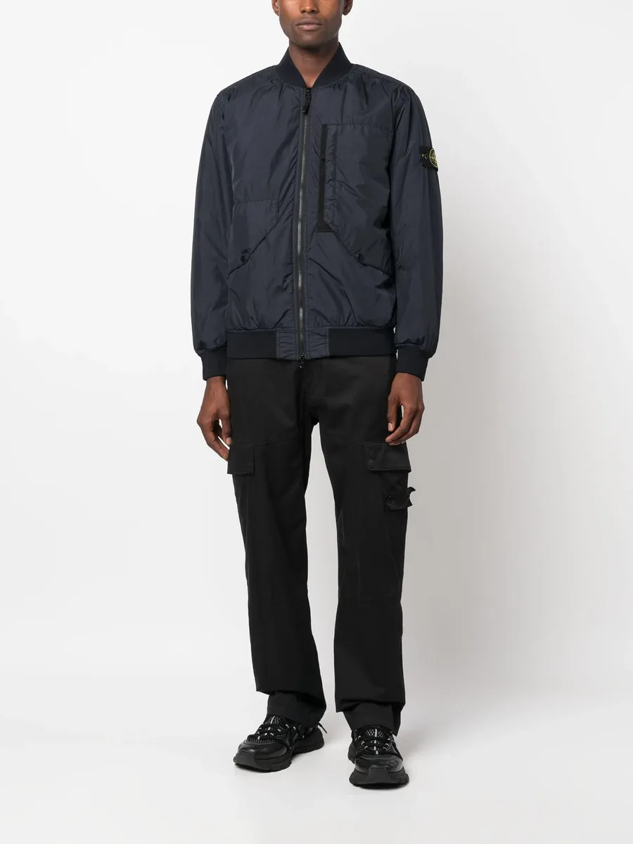 Compass-badge panelled bomber jacket 4