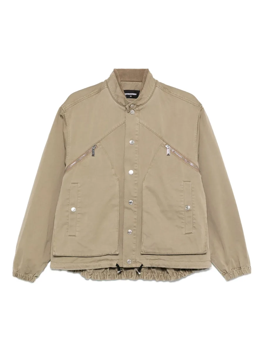 zip-pocket button-fastening jacket 2