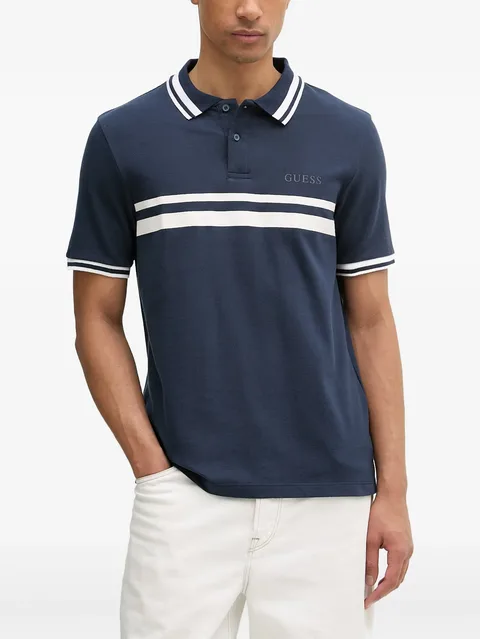 striped-detail polo shirt