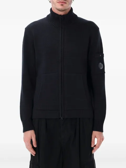 compact cotton zipped cardigan