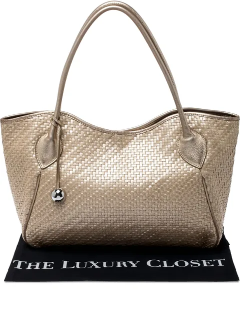 woven leather tote bag