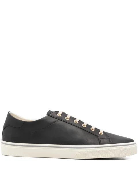 metallic-eyelet lace-up sneakers