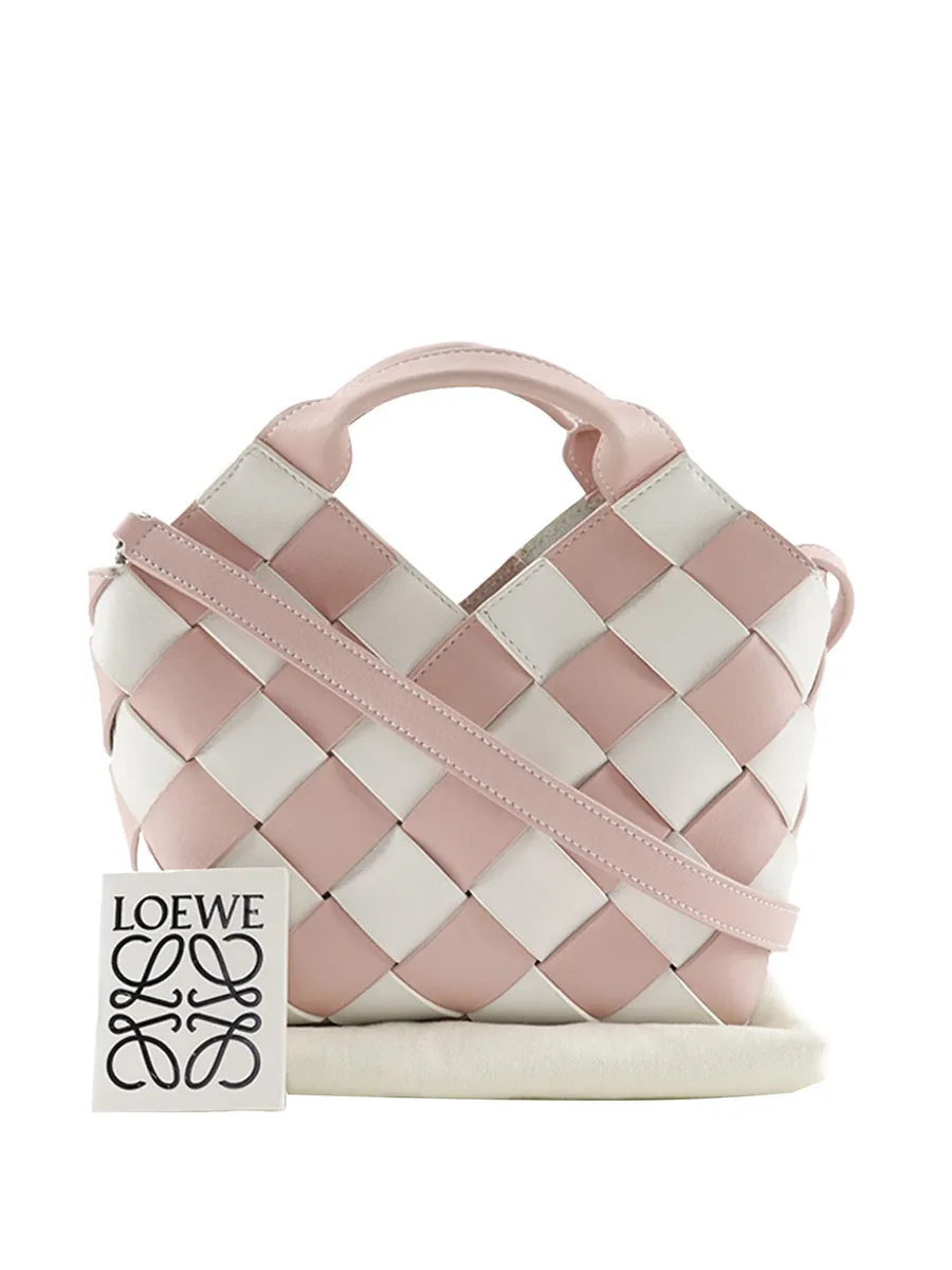 сумка-сэтчел Mini Woven Calfskin Gingham Basket Bag (2018 год) 4