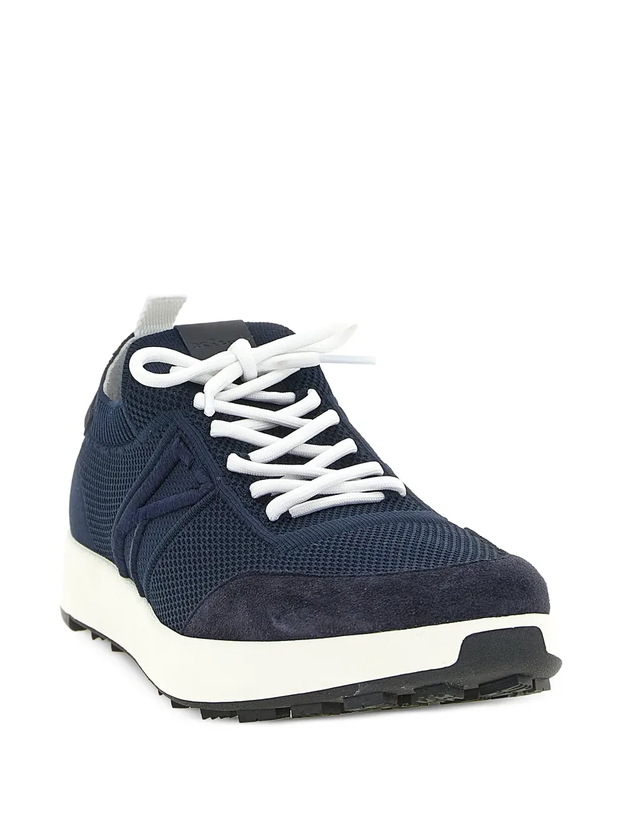 knitted suede-panel sneakers 6