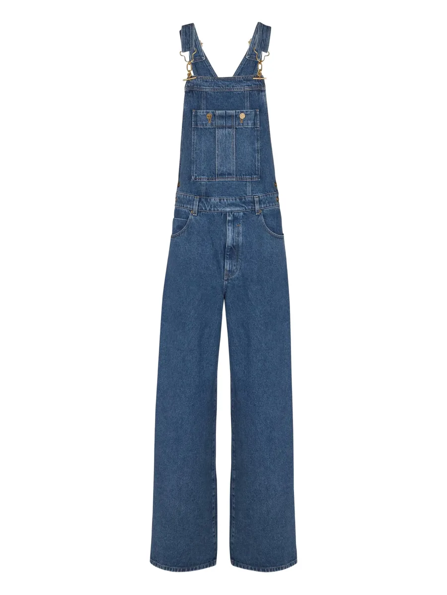 T-bar-fastening denim jumpsuit 2