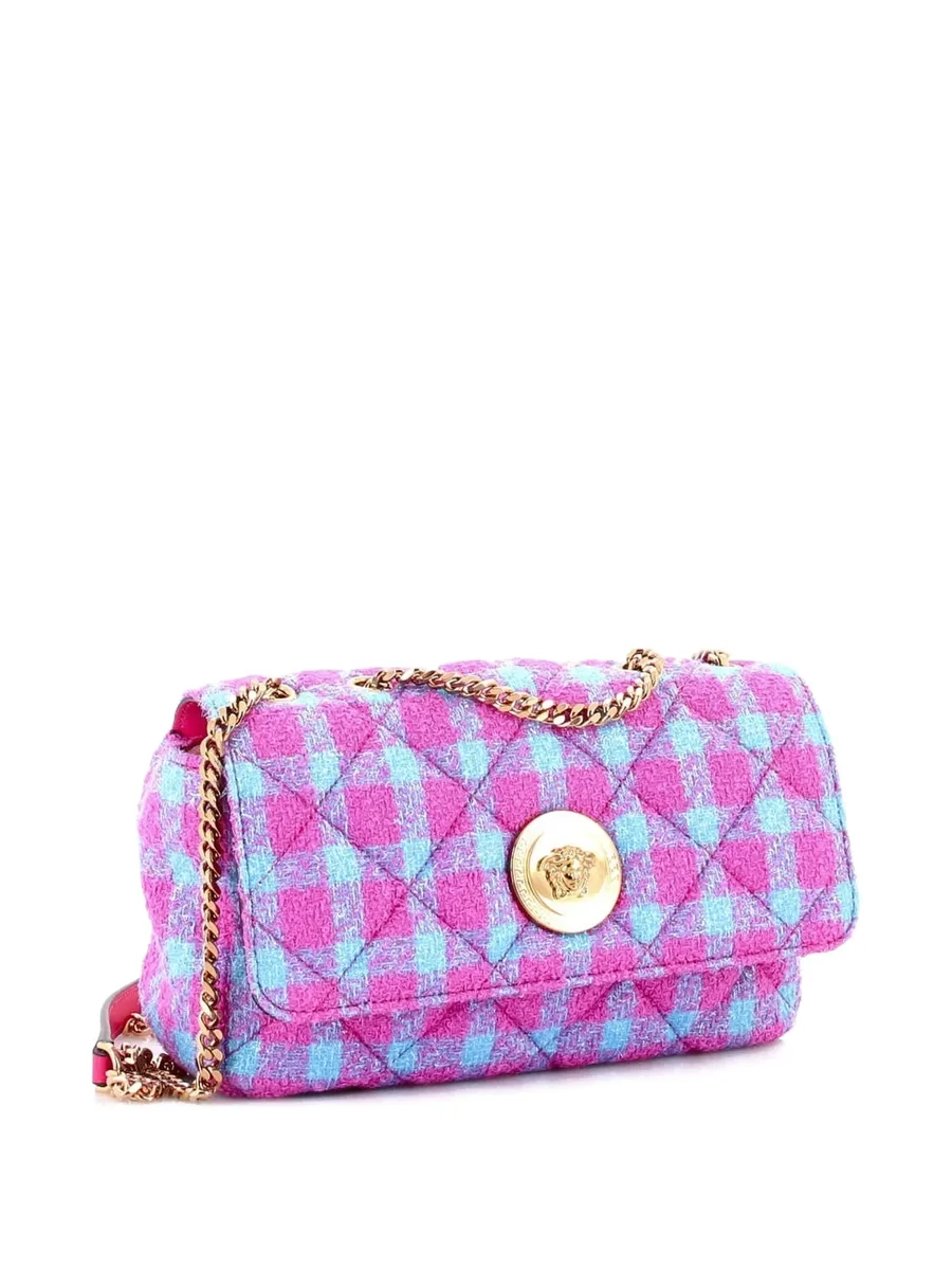 Medusa Icon Chain Flap Bag Quilted Tweed Mini shoulder bag 5