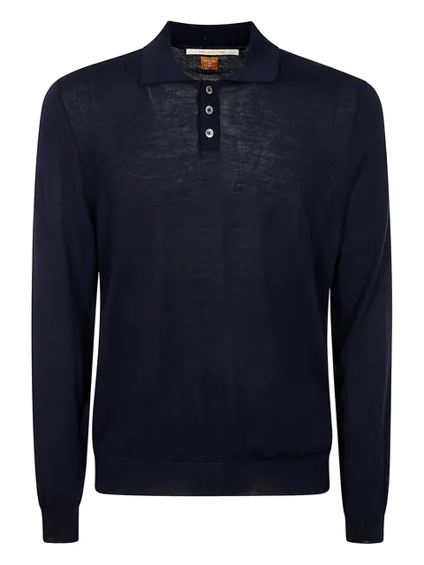 long-sleeve button polo shirt