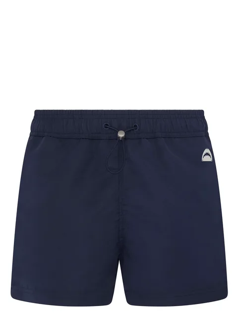 Shark-appliqué swim shorts