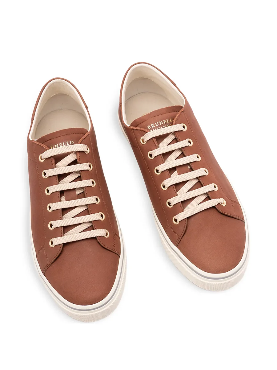 leather lace-up fastening sneakers 6