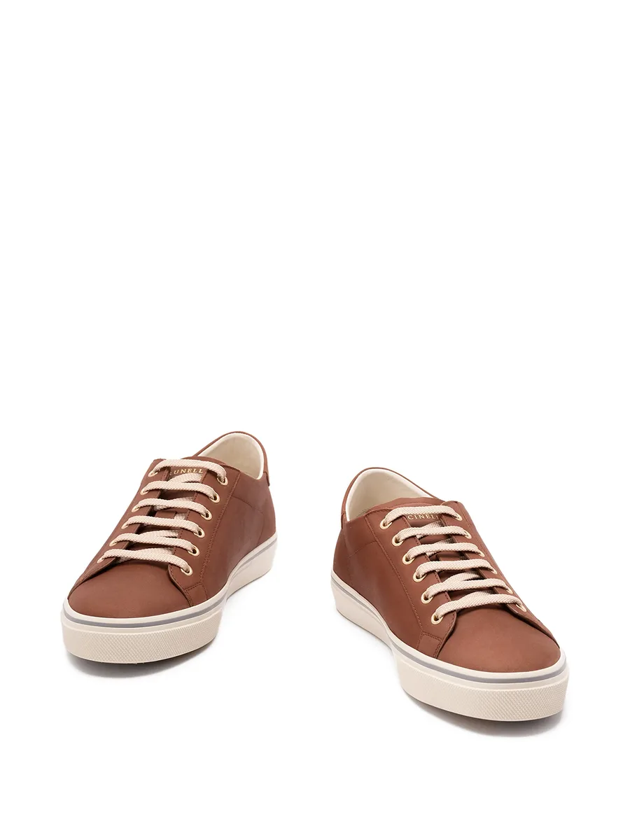 leather lace-up fastening sneakers 7