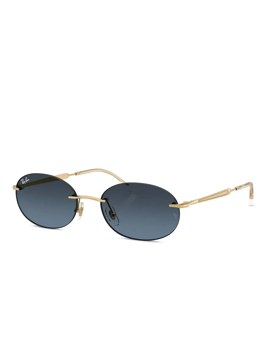 солнцезащитные очки в безободковой овальной оправе 4