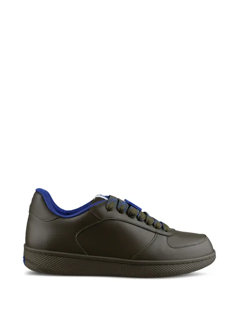 logo patch leather sneakers
