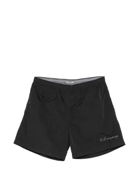 Eco-Chrome R logo embroidery swim shorts