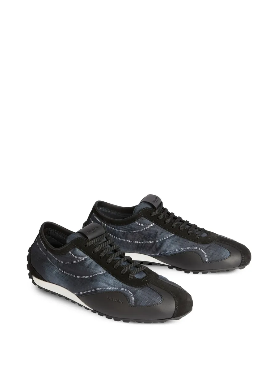 Racing low trainers in nylon and leather 4