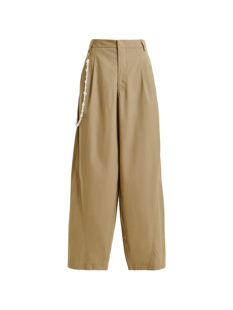pleated pearl-detail trousers 2