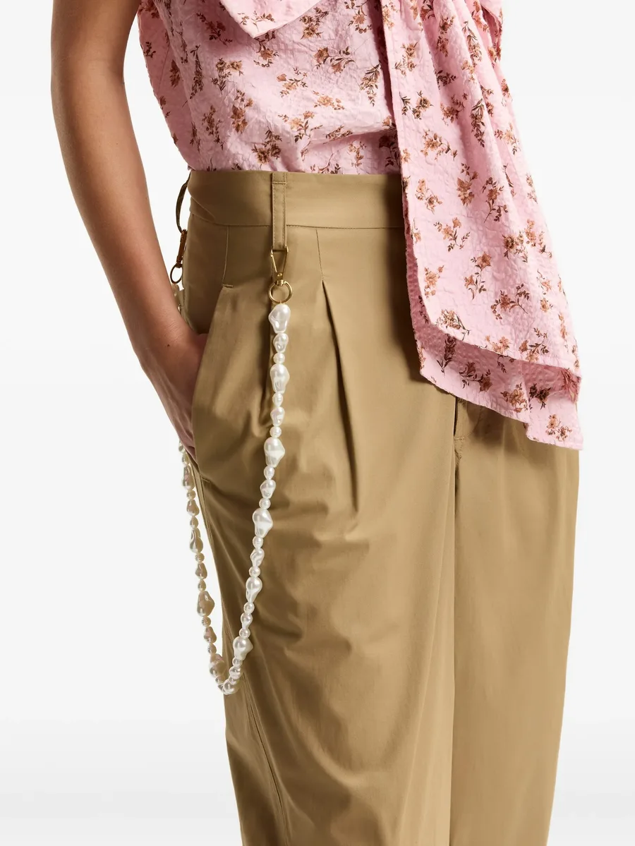 pleated pearl-detail trousers 10