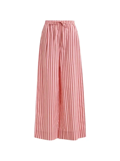 striped drawstring-waist trousers