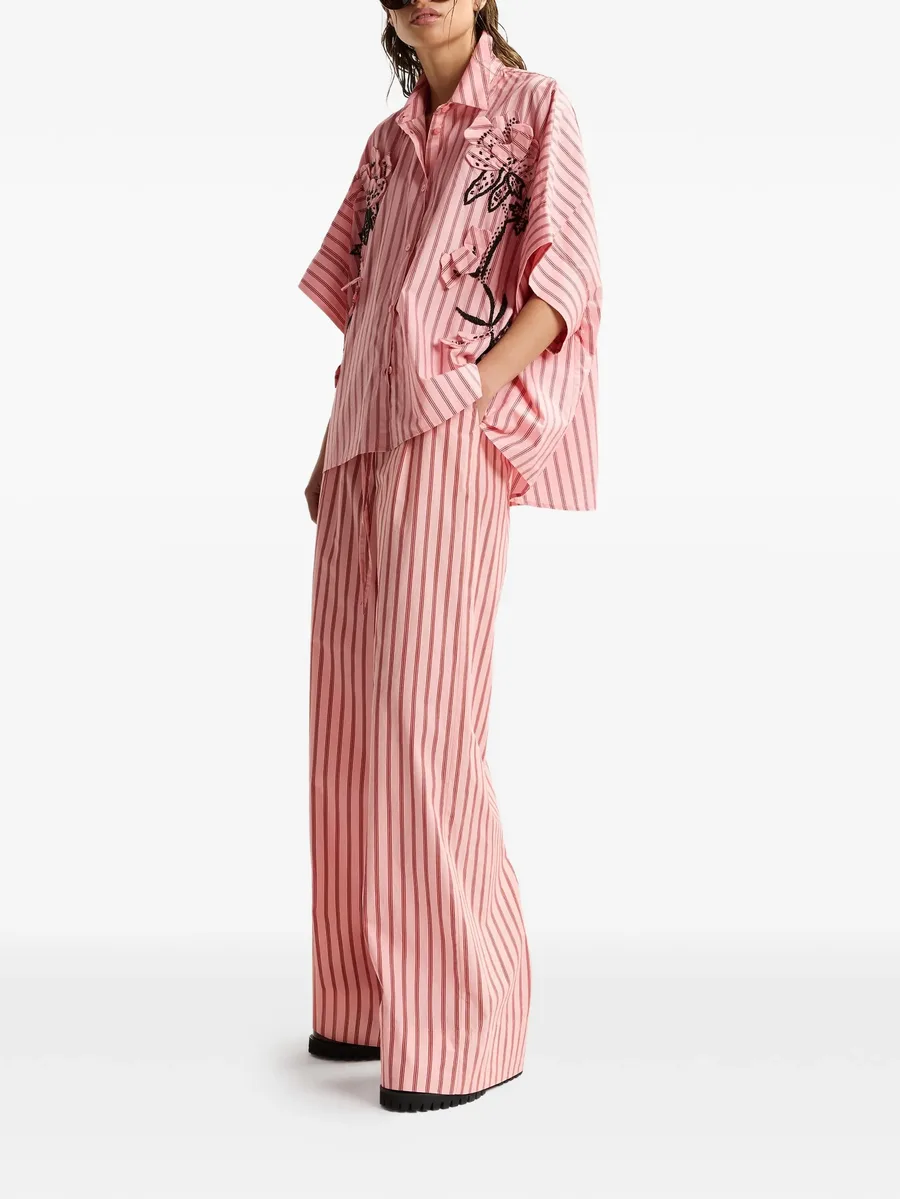 striped drawstring-waist trousers 4