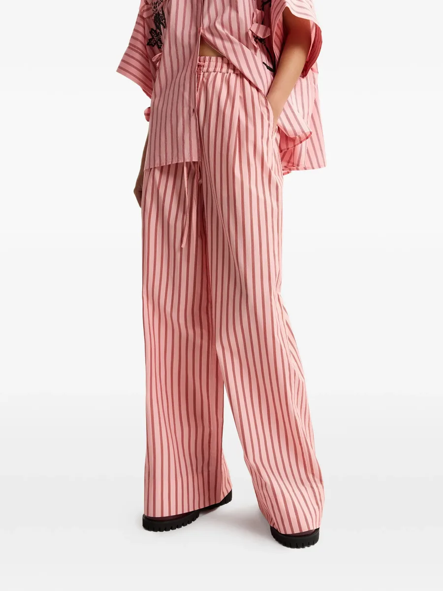 striped drawstring-waist trousers 10