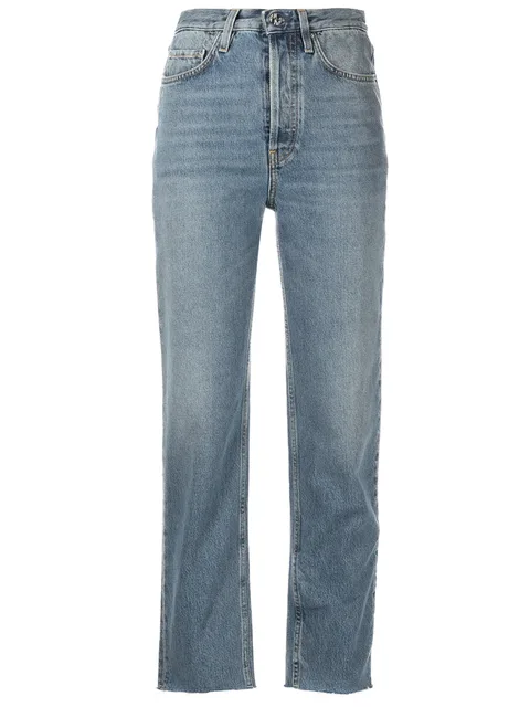 cropped straight-leg jeans
