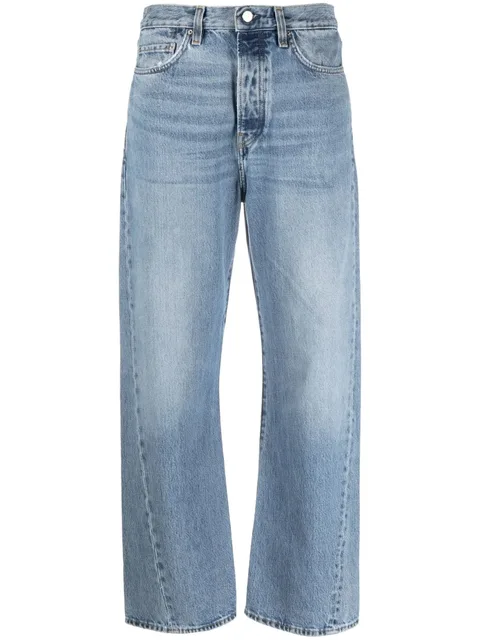Twisted seam denim full length jeans