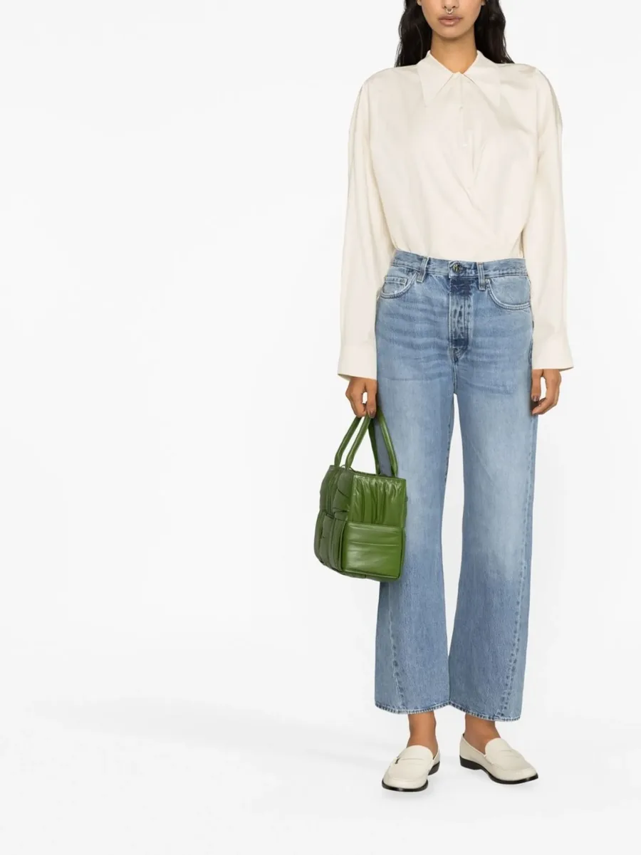 Twisted seam denim full length jeans 4