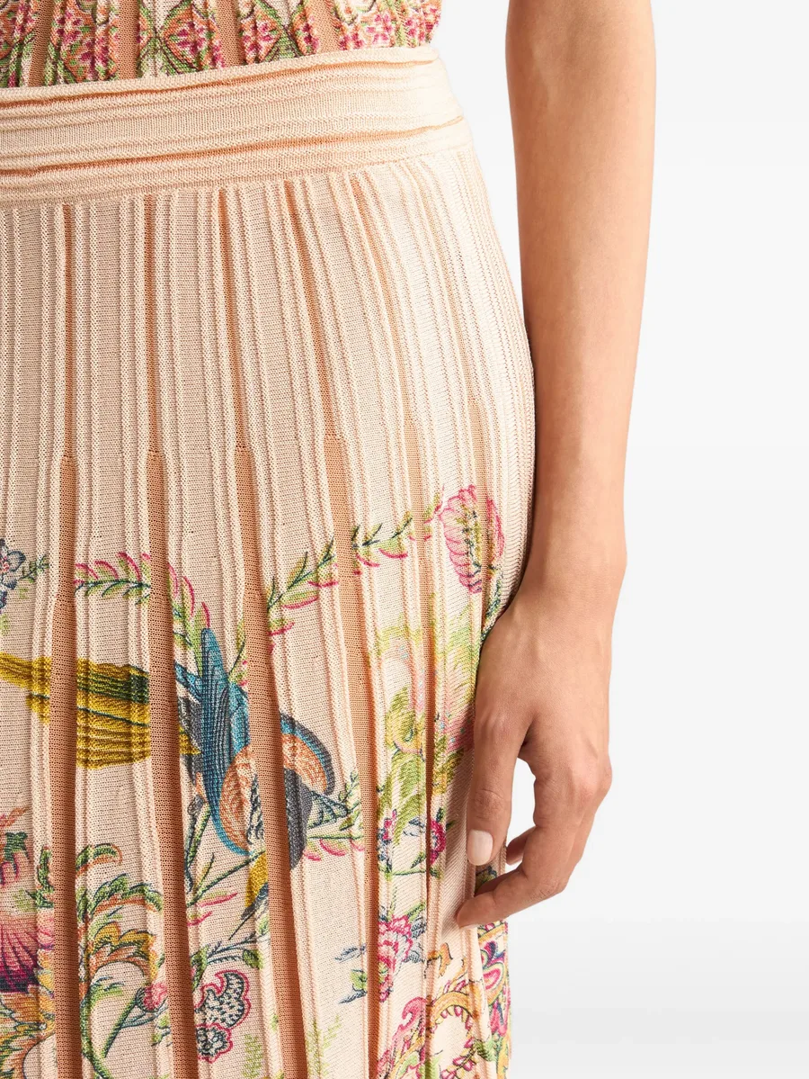 плиссированная юбка миди с принтом 9