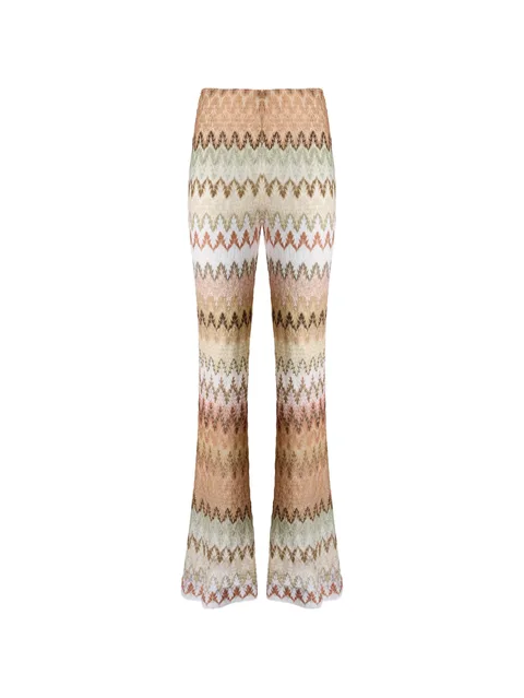 zigzag-knit flared trousers
