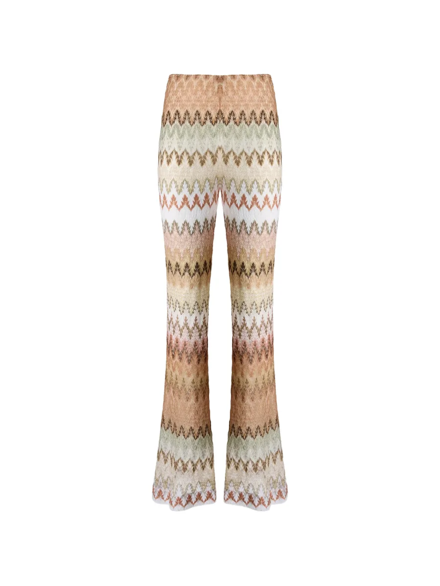 zigzag-knit flared trousers 1