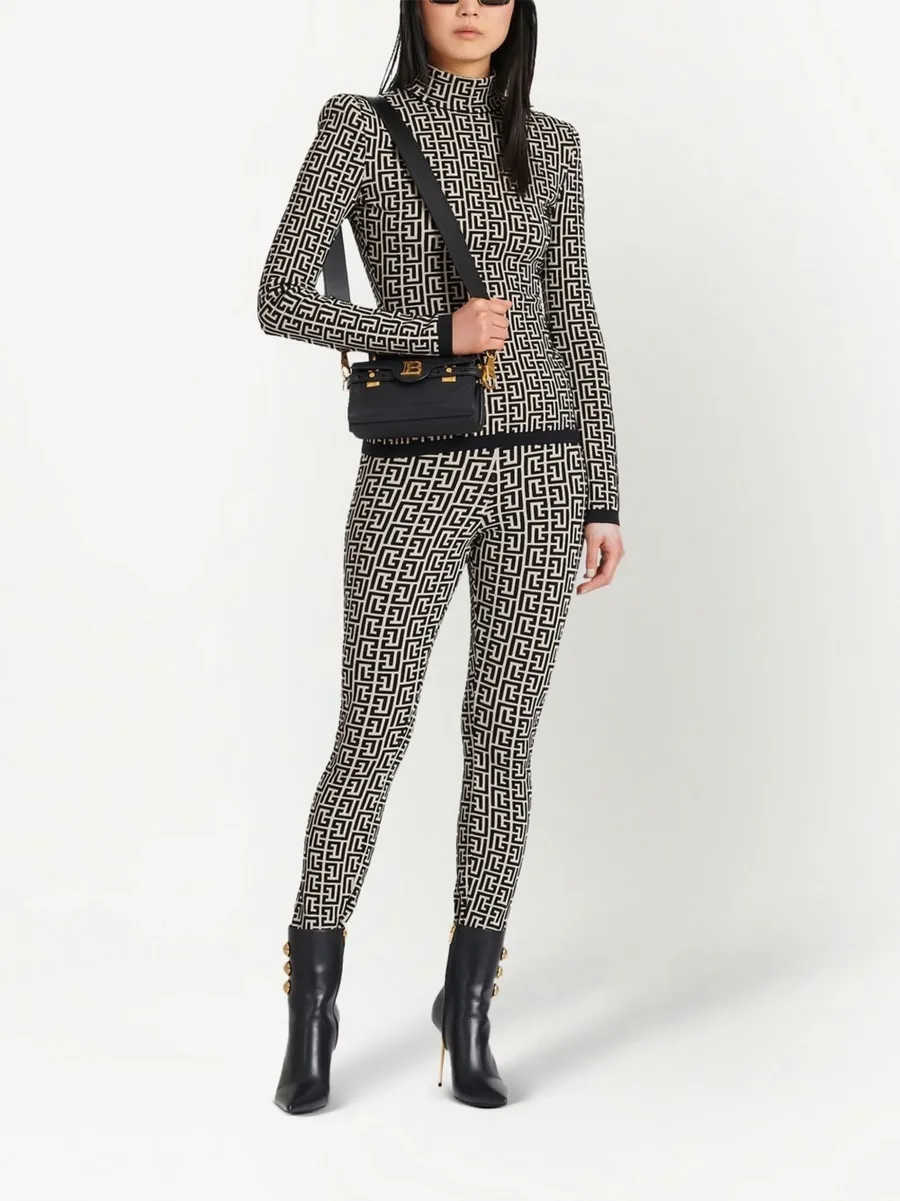 monogram-print high-waisted leggings 4