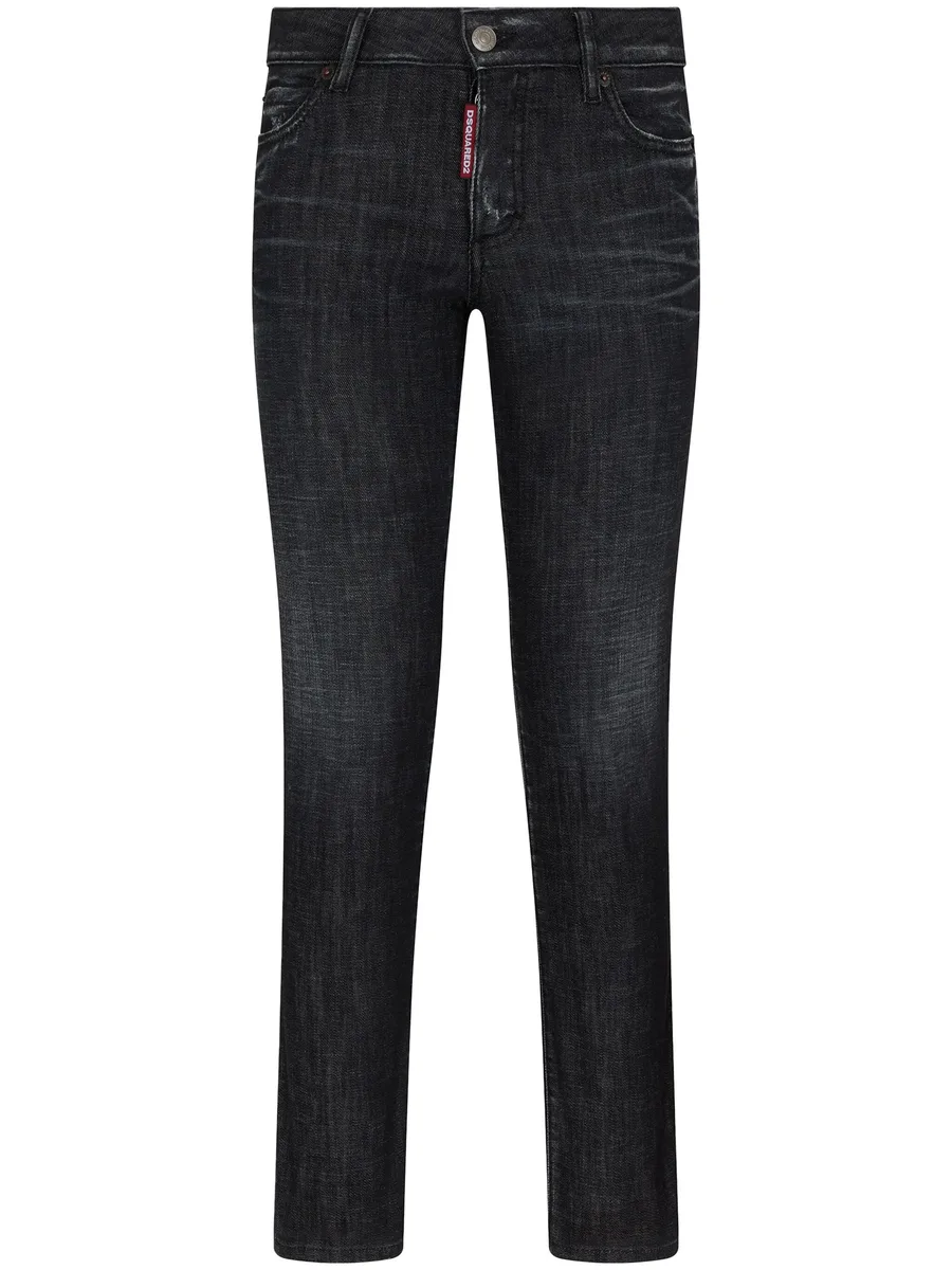 logo-patch cotton-blend tapered jeans 2