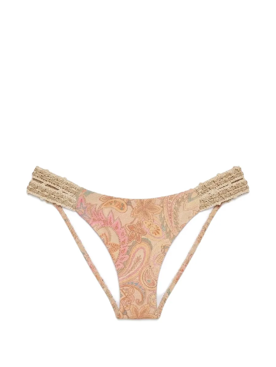 Taky crochet paisley-print bikini bottoms 1