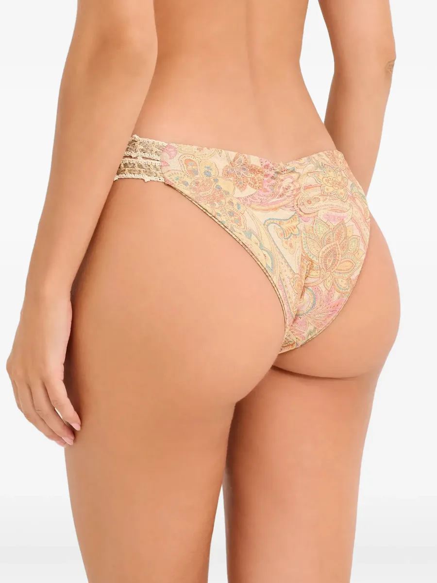 Taky crochet paisley-print bikini bottoms 5