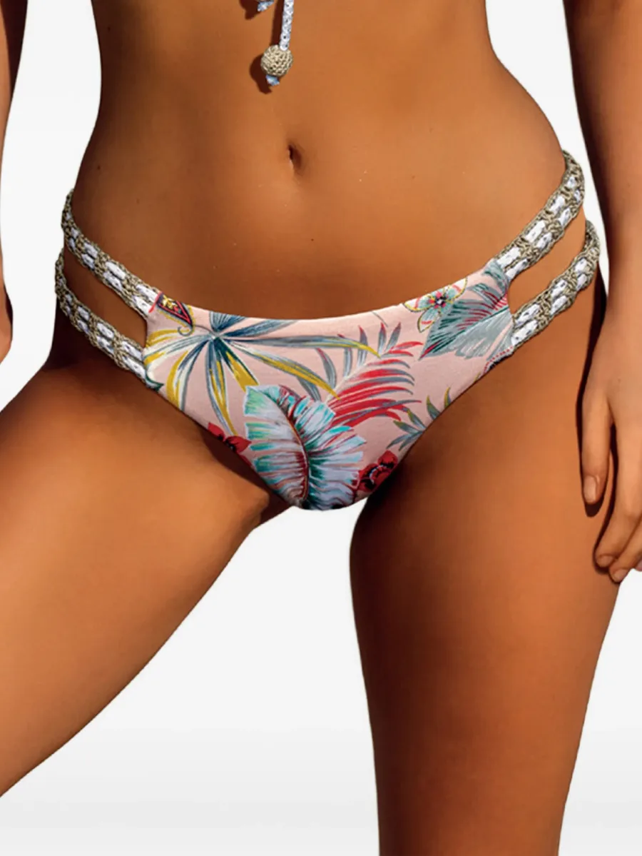 Niraq floral-print crochet-strap bikini bottoms 6