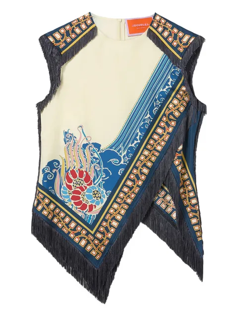 топ Scarf с бахромой