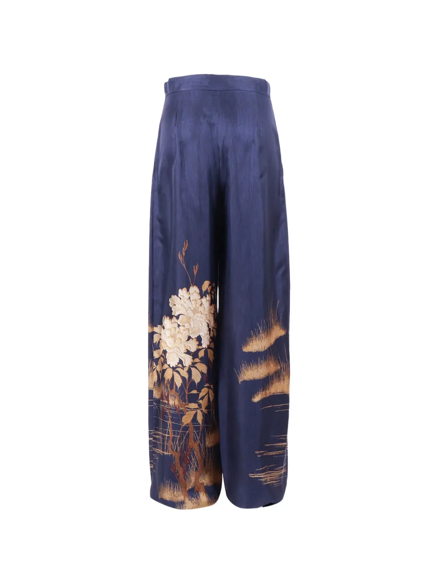 брюки с цветочным принтом 4