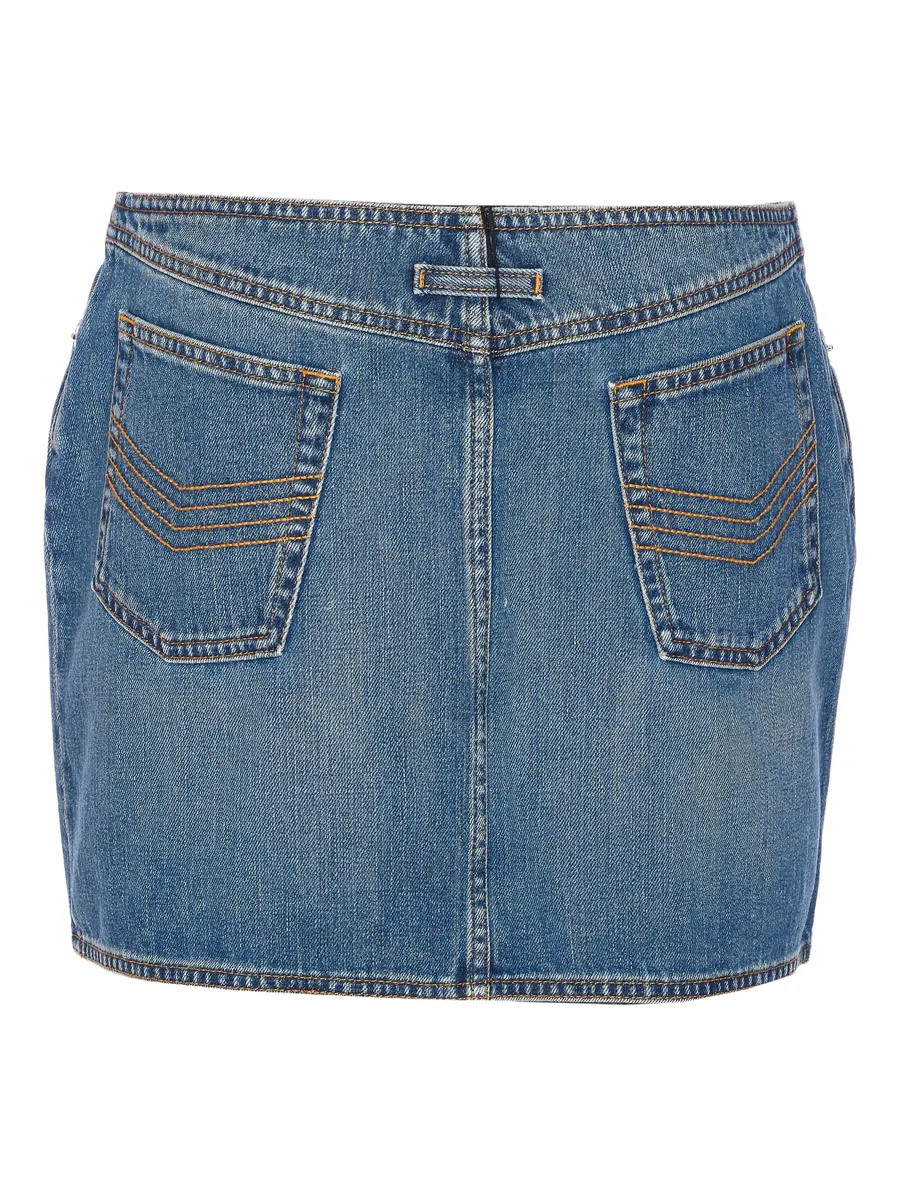 zip-detail denim mini skirt 4