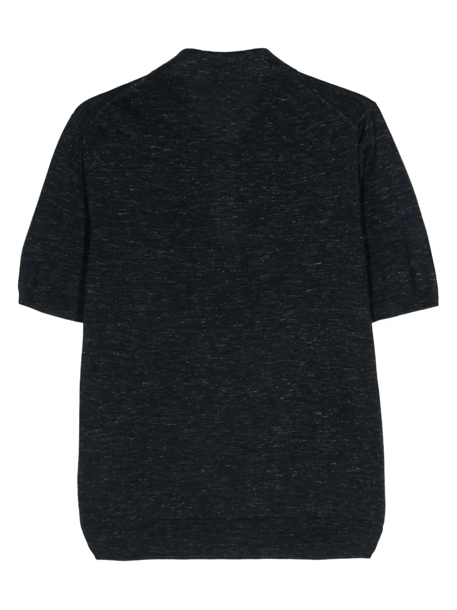 mélange fine-knit polo shirt 4