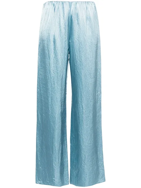 straight-leg satin trousers