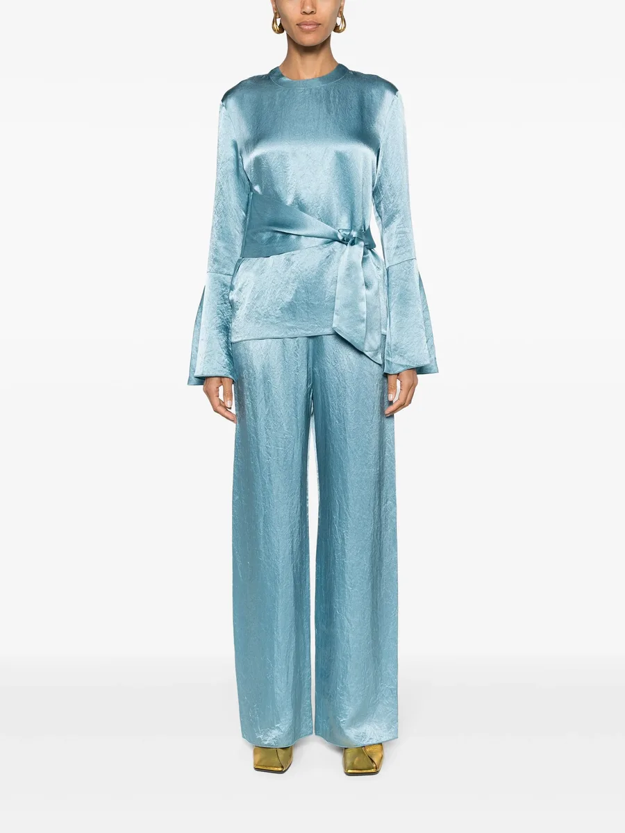 straight-leg satin trousers 3