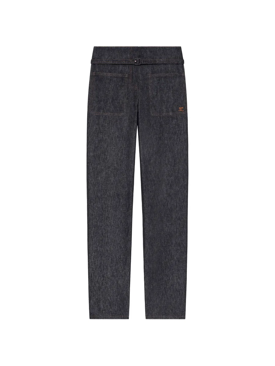 logo-detail straight jeans 2